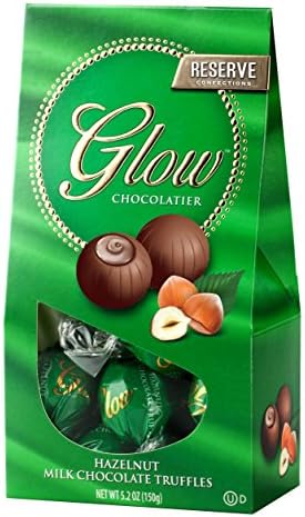 Glow Premium Kosher Hazelnut Milk Chocolate Truffles Gift Box 5.2-ounce Box (3 Pack)