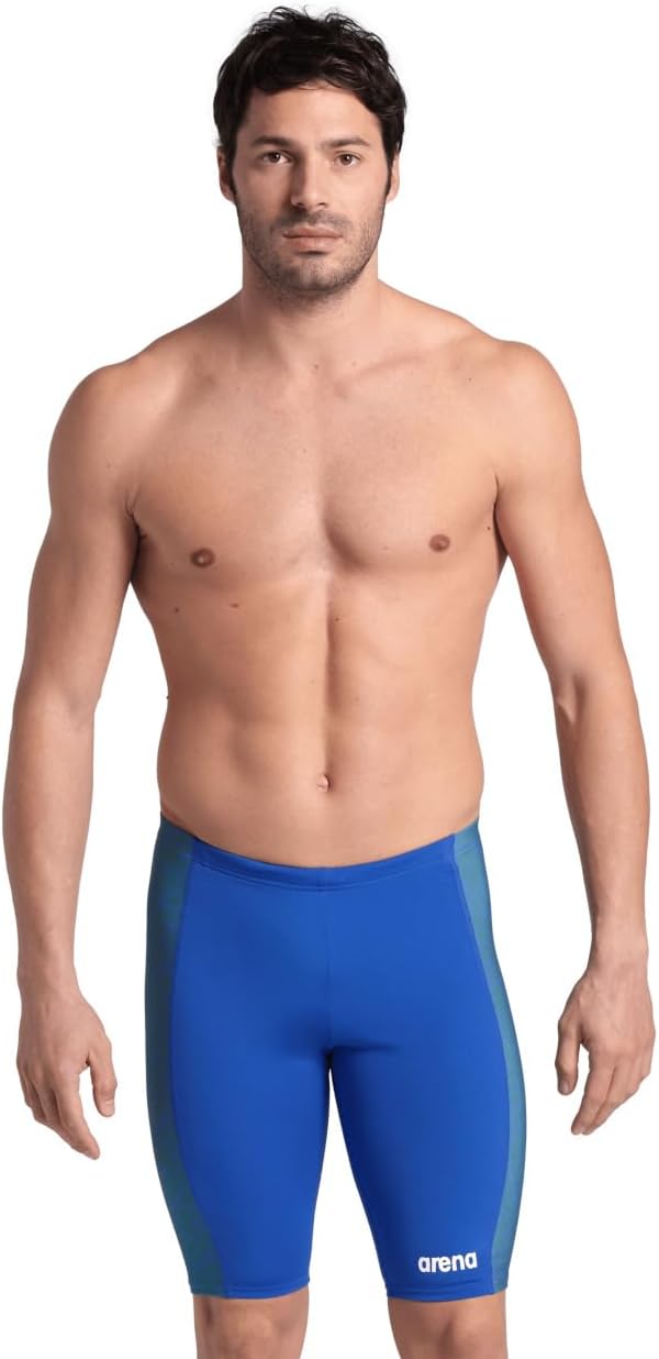 ARENA Performance Men's Abstract Tiles Swim Jammer Athletic Practice Knee-Length Swimsuit Competitive Training Bathing Suit