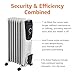 Amazon Basics Portable Oil Radiator Heater for Indoor Use, 3 Heat Settings, Over-Heat Protection, ETL-certified Safety, 7 Oil-Filled Steel Fins, 1500W, 11