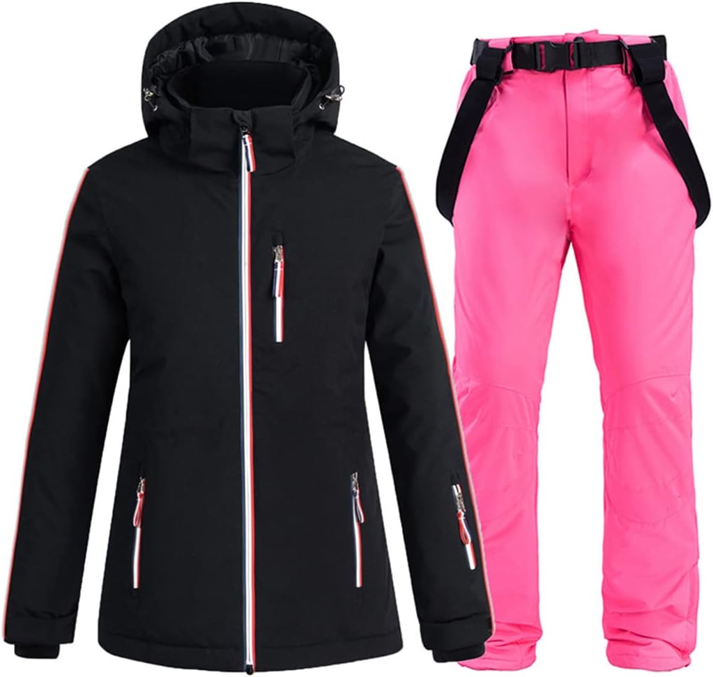 Haitpant Ski Jackets Strap Pants Pure White Women's Snow Wear Snowboard Suit Sets Waterproof Windproof Winter Costume
