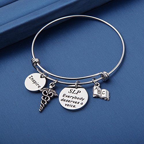 Tgbje Speech Therapy Bangle Slp Everybody Deserves A Voice Bracelet Slp Gift Speech Language Pathologist Jewelry Thank You Gift (Slp Bangle) #TOP3