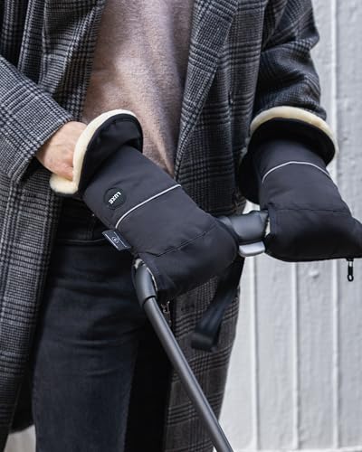 Image of Werner Christ Baby Sheepskin Hand Warmer - GLOVY Luxe Gloves are The Ideal Baby Carriage muff Made of Medical Fur, Warm Universal and Water-Repellent Hand muff