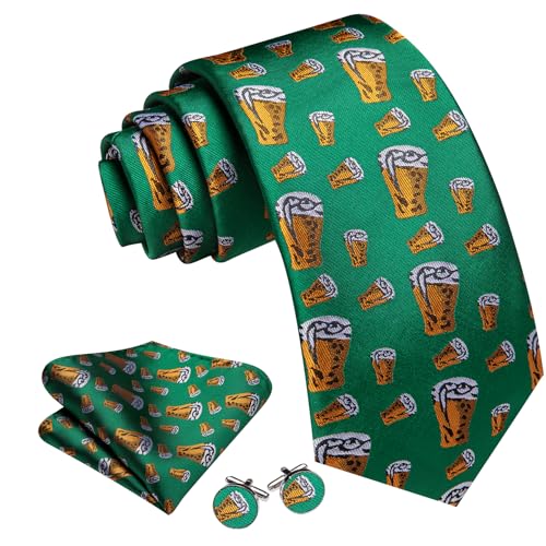 Image of Barry.Wang Classic Mens Ties Silk Necktie Pocket Square Cufflinks Set Woven Designer Wedding Business