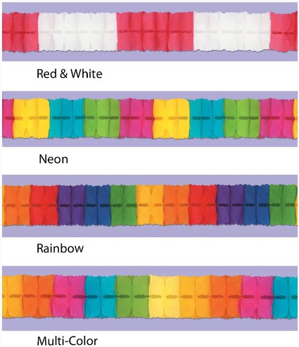 Beistle 3D Leaf Paper Garland Decoration, 4.5" x 12', Rainbow