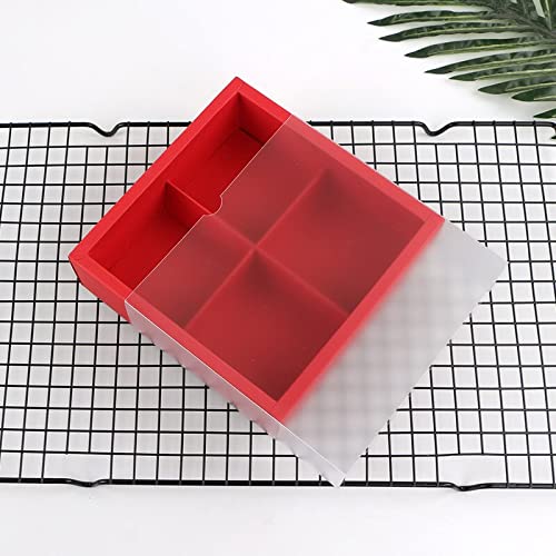 5/10/20 scatole regalo per biscotti croccanti tuorlo d'uovo, tipo cassetto, in PVC satinato, per torte lunari, bomboniere per feste di metà autunno (D, 20 pezzi)