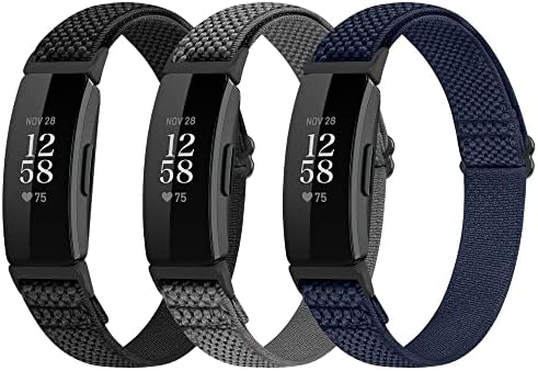 Adjustable Elastic Nylon Sport Bands Compatible with Fitbit Inspire 3/Inspire 2/Inspire/Inspire HR/Ace 2/Ace 3, Soft Loop Stretchy Straps Replacement Wristbands for Fitbit Inspire Women Men