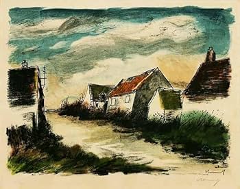 モーリス・ド・ヴラマンク、海景、希少レゾネの一頁、高級額装付 モーリス・ド・ヴラマンク、海景、希少レゾネの一頁、高級額装付