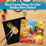 Black Canvas Panels for Painting, 24 Pack 8x8 Inch Canvas Boards for Painting, Art Canvases Square Blank Canvases Flat Canvas Boards Acrylics Oil Watercolor Canvas Bulk Canvas, Cotton Primed