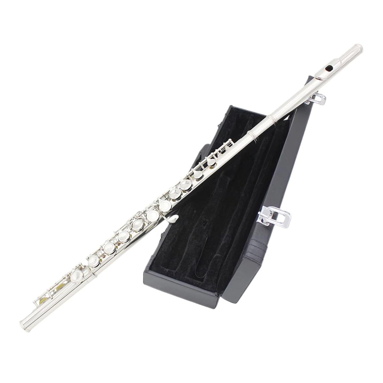 Flauta 16 agujeros abiertos cerrados llave C flauta transversal profesional instrumento Musical de concierto con caja paño de limpieza guantes de palo