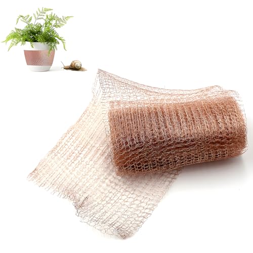 VireEyU Malla de Cobre Anti-Babosas, 12,7 cm x 6 m, Red de Cobre Puro, Barrera Anti-Babosas para Jardín Elevado, Protección Eficaz Contra Babosas, Ideal para la Protección de Plantas