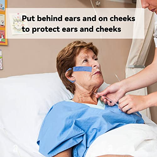 Image of 4 Pack Wuronsa Nasal Cannula Cushions, Soft Nasal Oxygen Covers, Soft Cannula Ear Protector for Oxygen Users, Prevent Indentations Irritated Cheek Skin, Prevent Ear Soreness (Blue)
