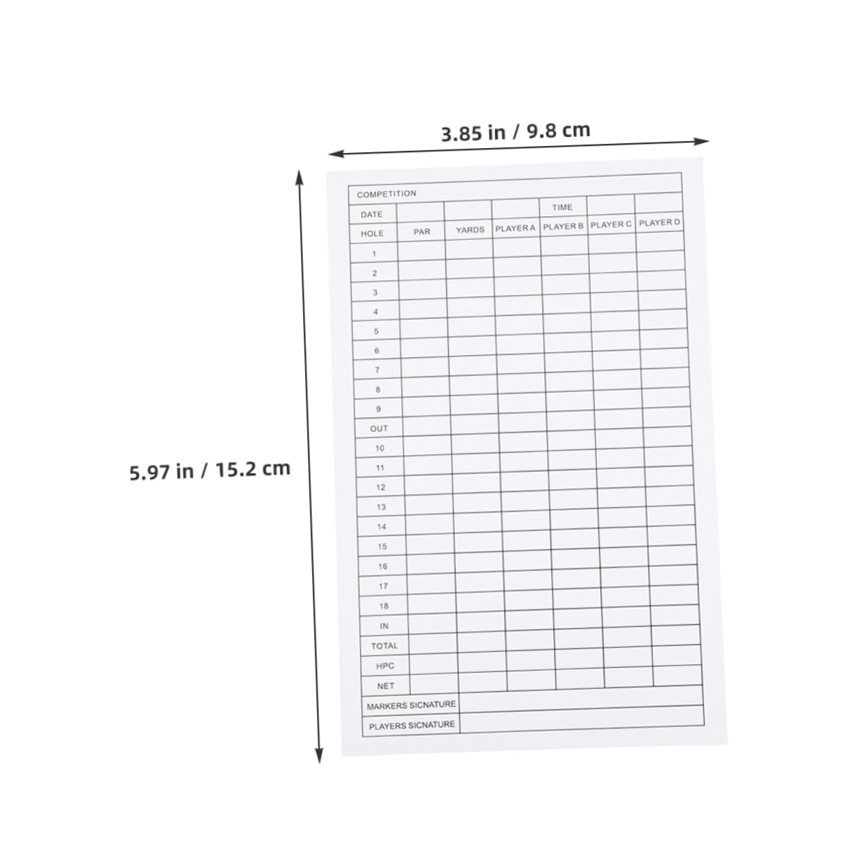 Yardwe Scorecard for Golf 18pcs Golf Scorecards Durable Coated Paper Clear Markers for Easy Recording