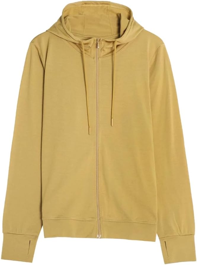 Women’s Zip Up Hoodie - 100% Merino Wool Soft Lightweight Workout Hoodie Jacket for Gym Yoga Hiking