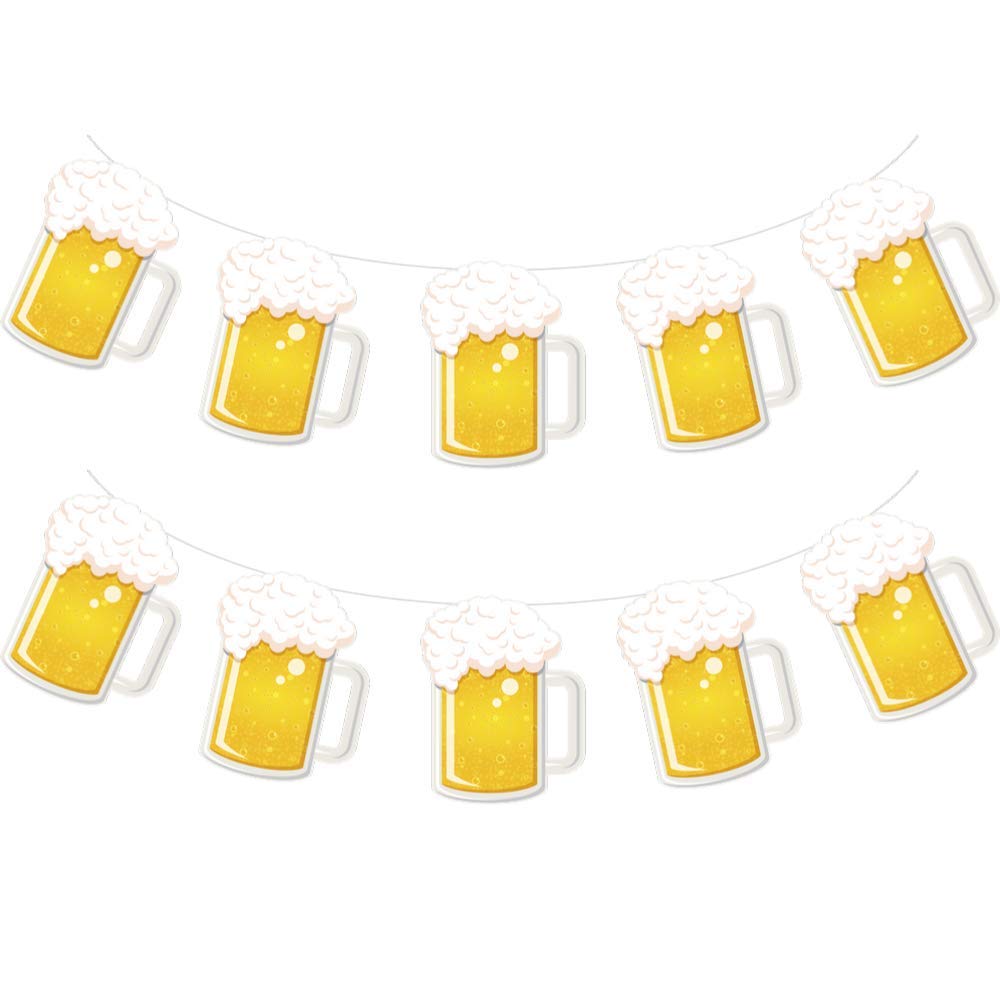 Live It Up! Party SuppliesBeer & Oktoberfest Decoration - Brew Steins Garland - 10 Ft Long Mug Pennant Banner (2 Pack)