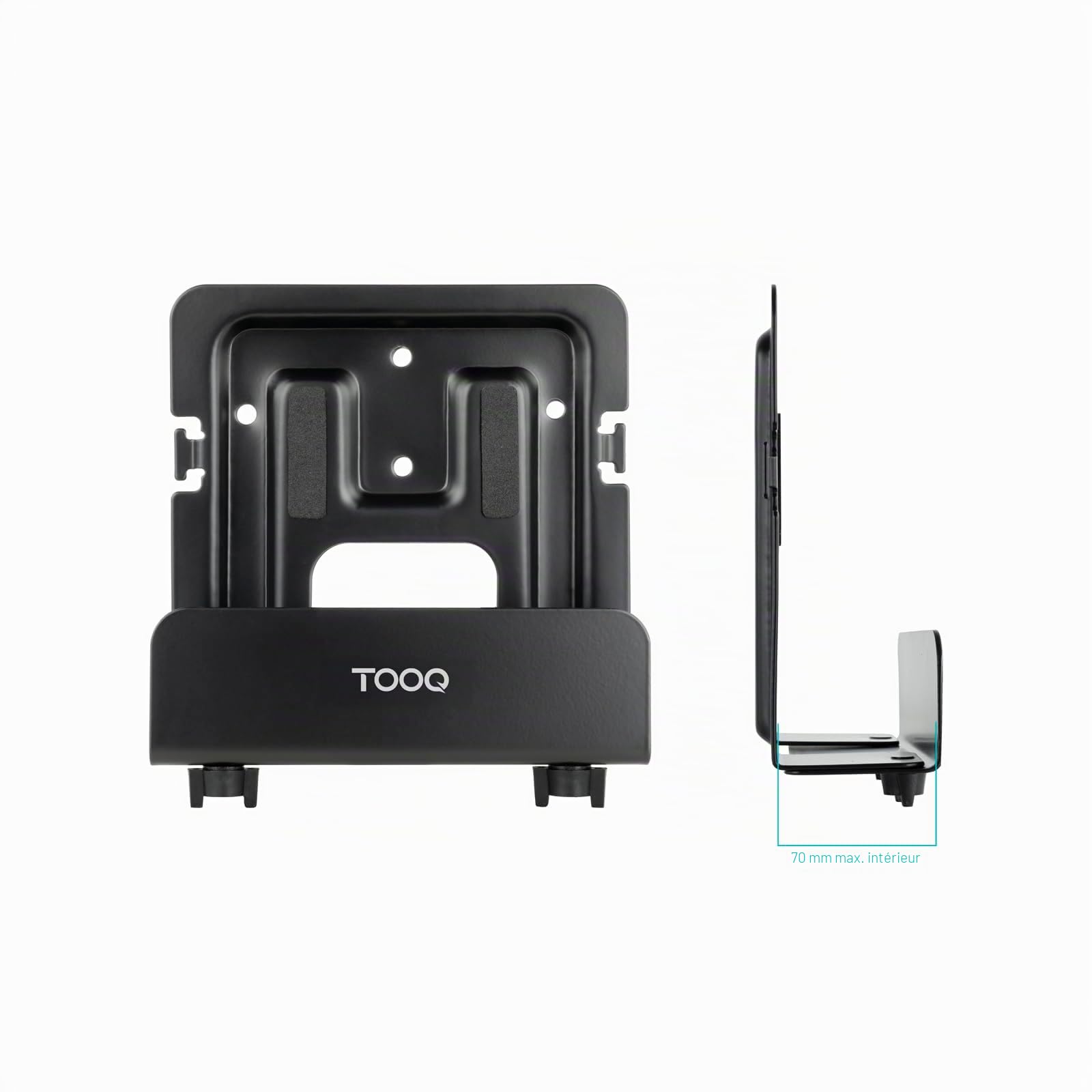 TooQ TQMPM4776 - Support Mural Universel pour Lecteur multimédia, routeur, Mini-PC, Noir