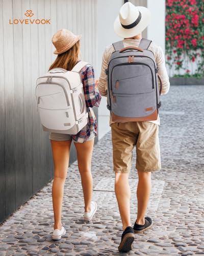LOVEVOOK Handgepäck Reiserucksack 4 Stück, 40L Rucksack Damen Groß Flugzeug mit Nass- und Trockenfach 45x36x20, 17.3 Zoll Laptop Travel Backpack Kofferrucksack Carry On Luggage für Trip Reise