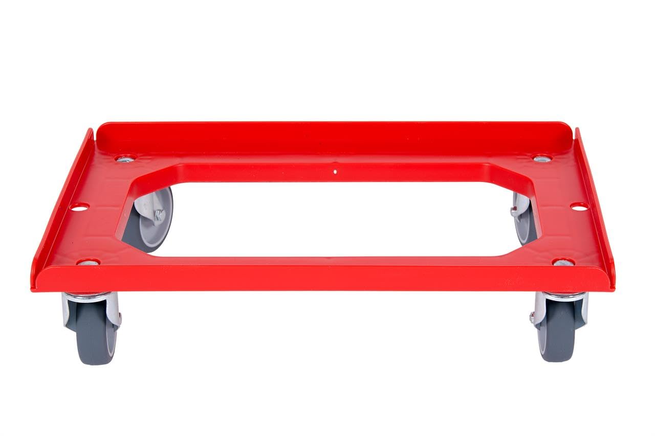 SSI Schäfer EuroBox ELB 4220 grau 40x30x22 cm, 20,4 L - gebraucht 8er Set inkl. neuem Rollwagen, Transportroller belastbar bis 300 kg, Kunststoffbehälter stapelbar, robuste Aufbewahrungskiste