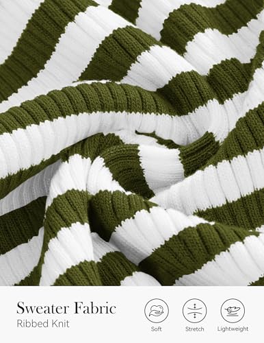 Image of PRETTYGARDEN Summer High Neck Striped Tank Tops for Women Casual Sleeveless Sweaters Basic Ribbed Knit Slim Fitted Shirts