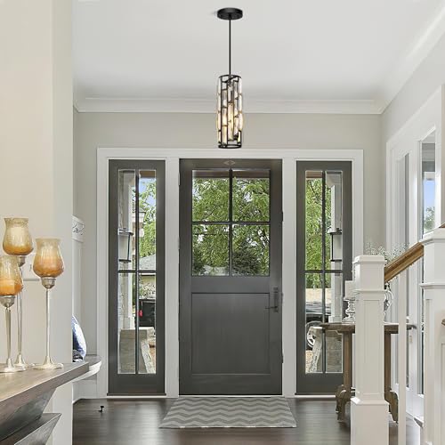 Esfos Black Pendant Lights Kitchen Island 1 Pack, Mini Crystal Chandeliers with Adjustable Height, Modern Pendant Lights Ceiling Lighting Fixtures for Kitchen Island, Dinning Room, Bedroom, UL, E26 - image 9