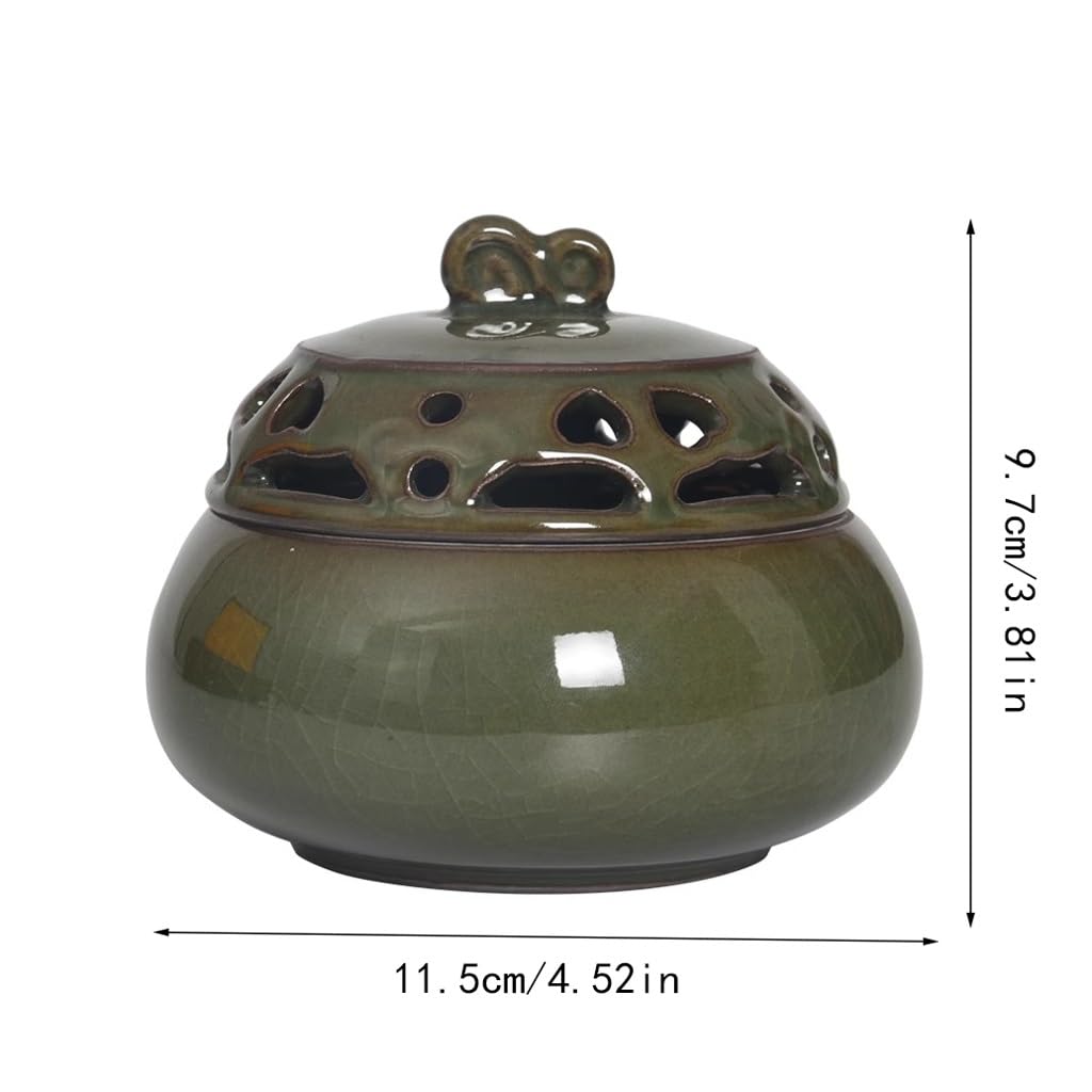 Quemador de incienso de reflujo retro pequeño horno de incienso para el hogar, horno zen interior, horno de aroma, horno de aroma, ceremonia de té, adorno de cerámica para horno de incienso