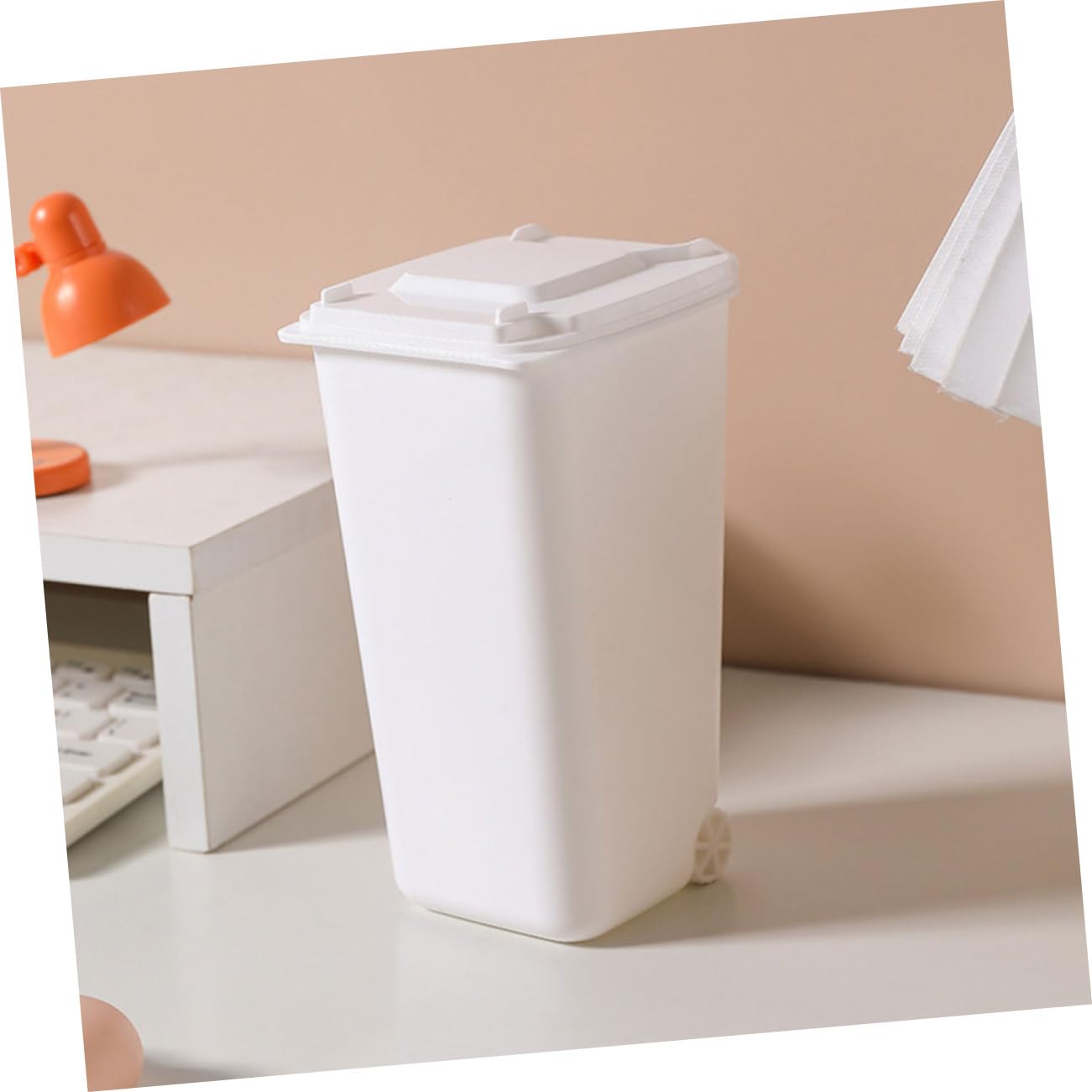 CANIGHT Desktop Trash Can Mini Recycle Bin Lid Organizer Pen Holder 4 Pack for Office