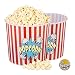 Produktbild Relaxdays, rot-weiß Eimer 2er Set, XXL Popcorn Bowl für DVD-Abend oder Party, ca. 10 L, Ø 24cm, wiederverwendbar