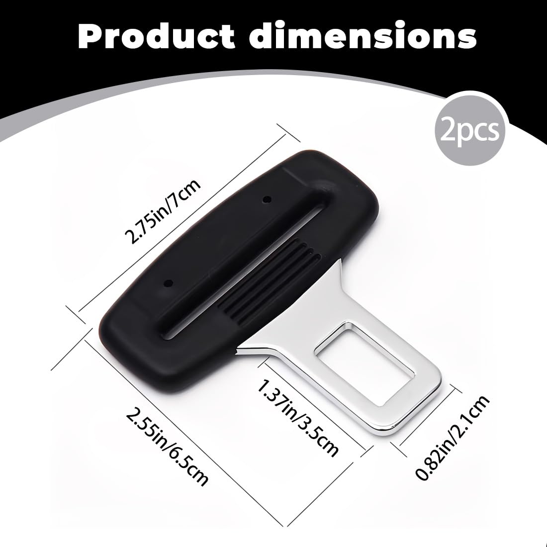 WHYCHNJ 2 Stück Car parts, Schwarze Gurtadapter -Clip, für die meisten Fahrzeugmodell, Kunststoff und Eisen, Schwarz