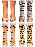 Realistische Farben und Muster: Diese Socken zeigen Bilder von niedlichen und kuscheligen 3D-gedruckten Tierpfoten in auffälligen Designs, die in alle Richtungen gedruckt werden, mit leuchtenden Farben und klaren Mustern, die Ihre Füße wie Tierkrallen aussehen lassen. Der Effekt ist realistisch