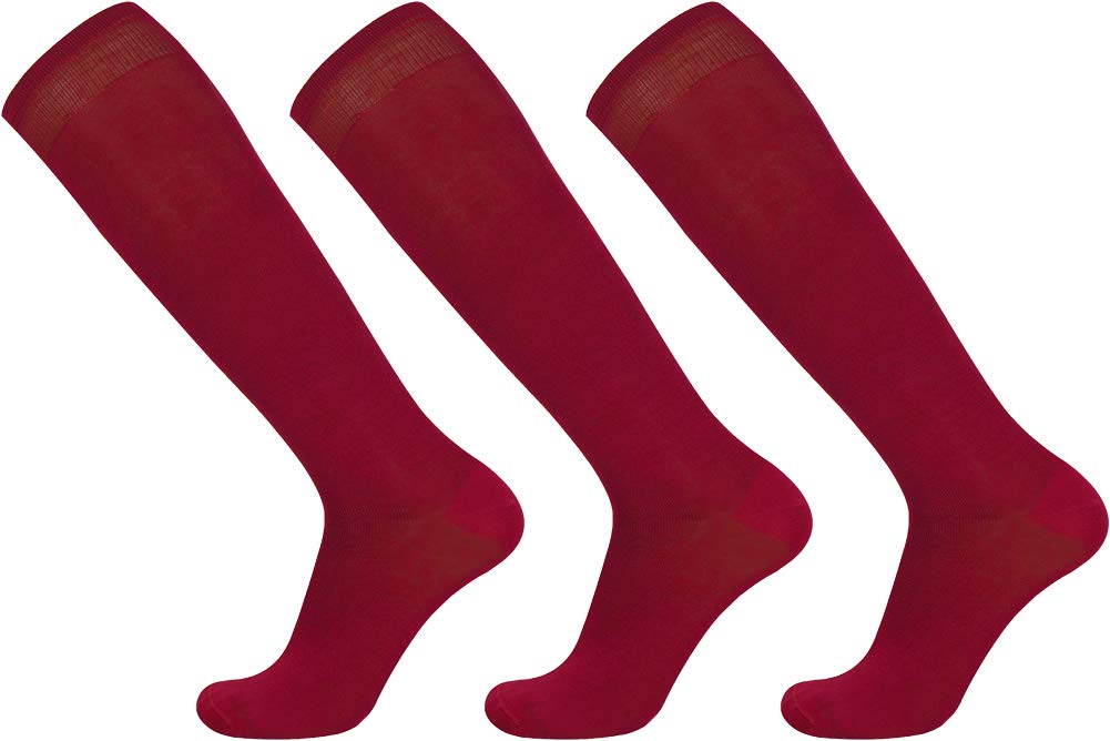 Mysocks 3 Pares Calcetines hasta la rodilla lisos mercerizados