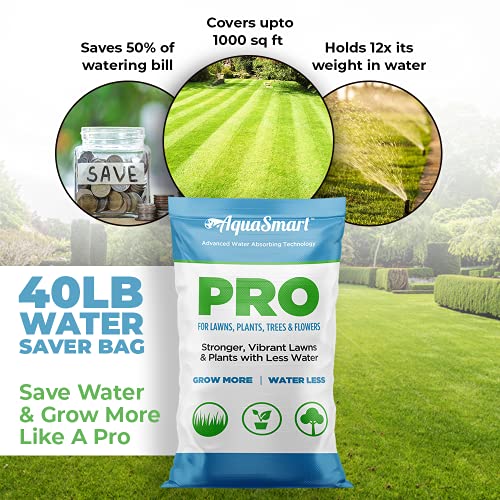 Aquasmart Pro, Superabsorbent Natural Biodegradable Water Storing Polymer, Water Saver (40Lb) #TOP7