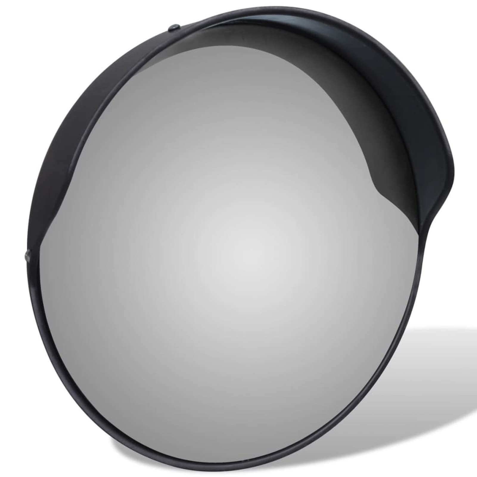 Gecheer Miroir de Trafic Convexe d'extérieur Plastique Miroir de Sécurité Miroir de Circulation Noir 30 cm