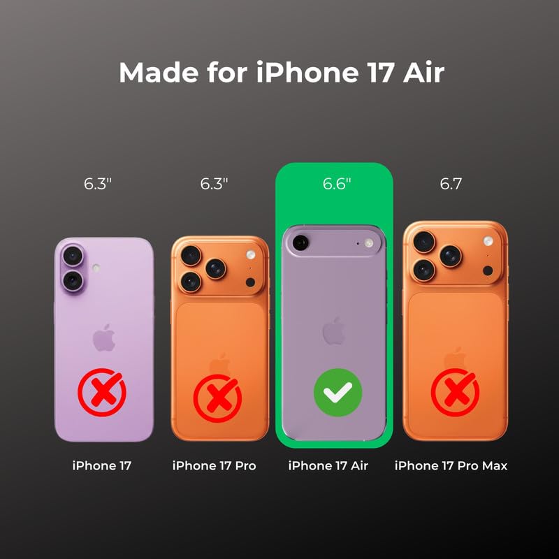 Image of Anti Yellow Clear Magnet Case for iPhone 17 Air, Premium Polycarbonate, Ultra Strong Magnets, 360 Drop Protection, Raised Camera Protection, MagSafe Compatible