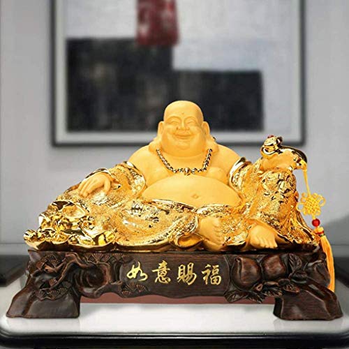 Statue de Bouddha Feng Shui avec finitions artisanales en résine haute qualité