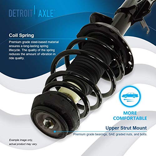 Image of Detroit Axle - Struts Shocks for 2011 2012 Chevy Cruze Volt Chevrolet Complete 2 Front Struts with Coil Springs 2 Rear Shock Absorbers Replacement Quick Install Ready Strut Assembly