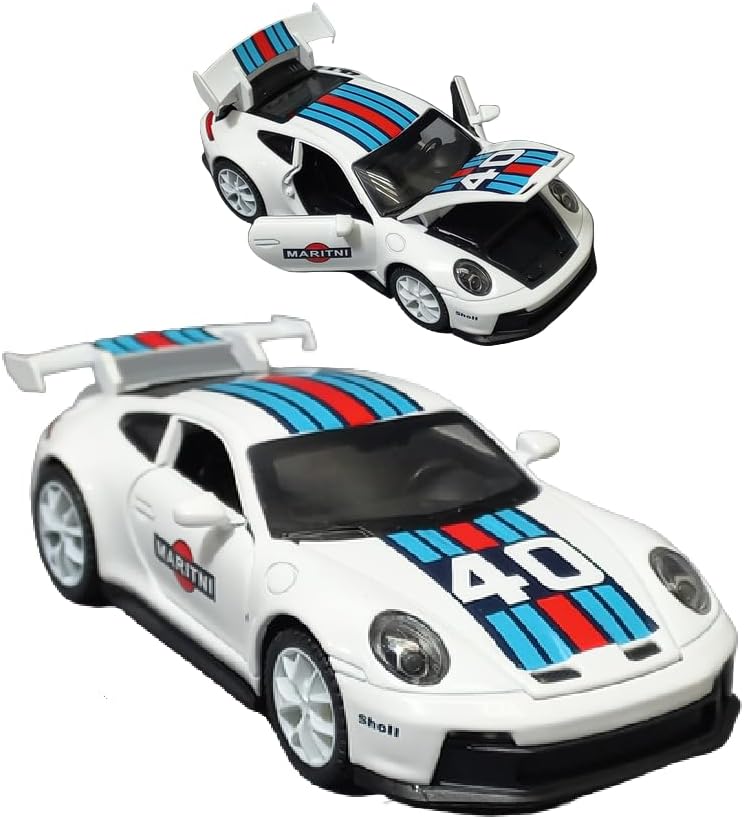 Porche 911 GT3 RS RSR Turbo S Diecast Model Cars,Pull Back Car with Light and Sound Collectible Cars for Kids and Adult