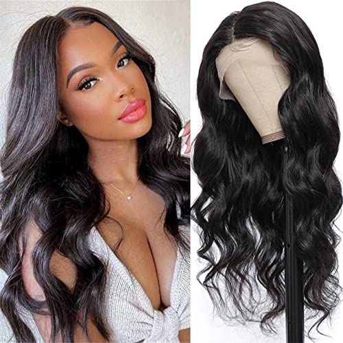 MSCLARA 13x4 Transparent Frontal Wigs Human Hair, Body Wave Lace Front Wigs for Black Women, 100% Unprocessed Brazilian Hair Wigs with Pre Plucked Natural Hairline and Baby Hair 150% Density(26Inch)