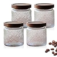 Amazon｜蓋付きガラスキャニスター4点セット、密閉食品容器、漬物