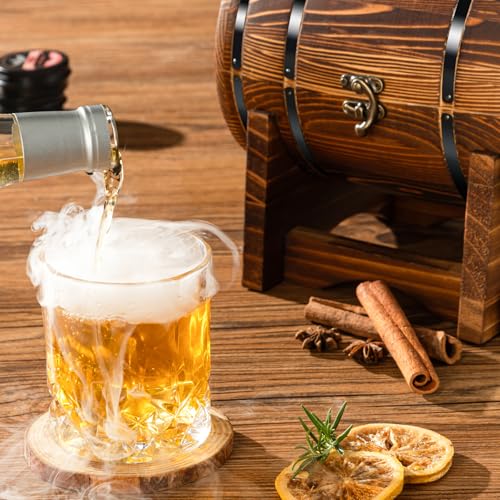Cocktail Smoker Kit with Torch, Premium Barrel Set with 6 Flavors Wood Chips, Whiskey Smoker Kit, Old Fashioned Smoker Kit, Drink Smoker Kit Perfect Gift for Man(No Butane)