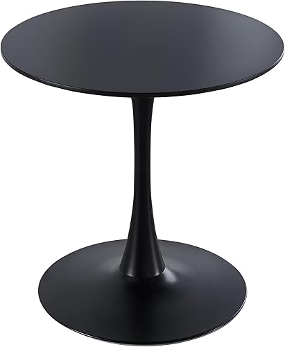 Miniatura 19 de Mesa de comedor redonda de 42 pulgadas, mesa de tulipanes de mediados de siglo con base de pedestal de metal, mesa de ocio moderna para espacios