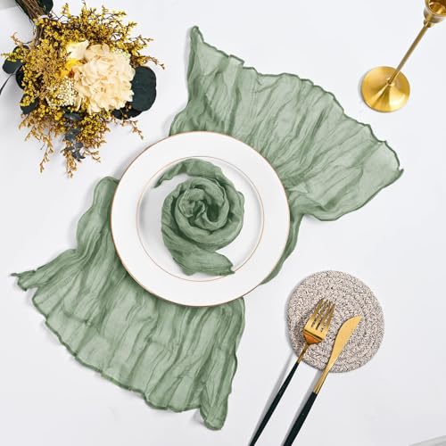 Servilletas de tela verde rustic set x4 21x21 in miniatura 1