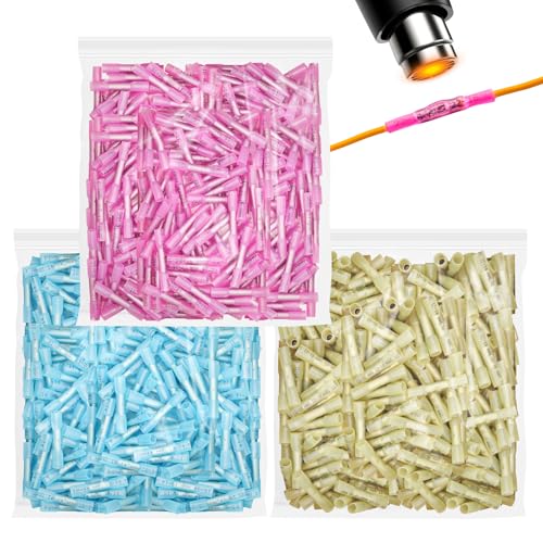 AccEncyc 1500 PCS Heat Shrink Butt Connector Bulk Set