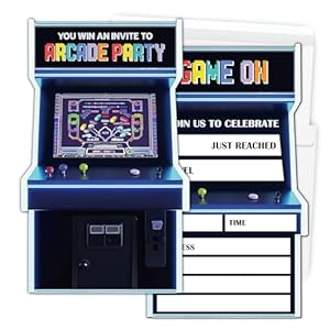 Putocopic SXHM006 Arcade-Spiel Geburtstagseinladungen 30er-Pack