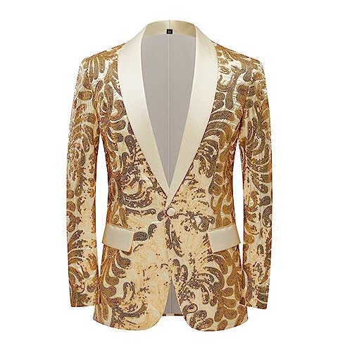 Fashion Sequin Tuxedo Suit Jacket for Men Shiny Bling Tux Blazer for Wedding Party JJK059