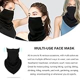 NITAIUN 2 Pcs Scarf Mask with Ear Loops Unisex Balaclava Face Mask Wind Motorcycle Mask Breathable Anti Dust Windproof Neck Gaiter Head Face Mask for Motorcycle Cycle Ski Outdoor Activities (2 Pcs) - Image 7