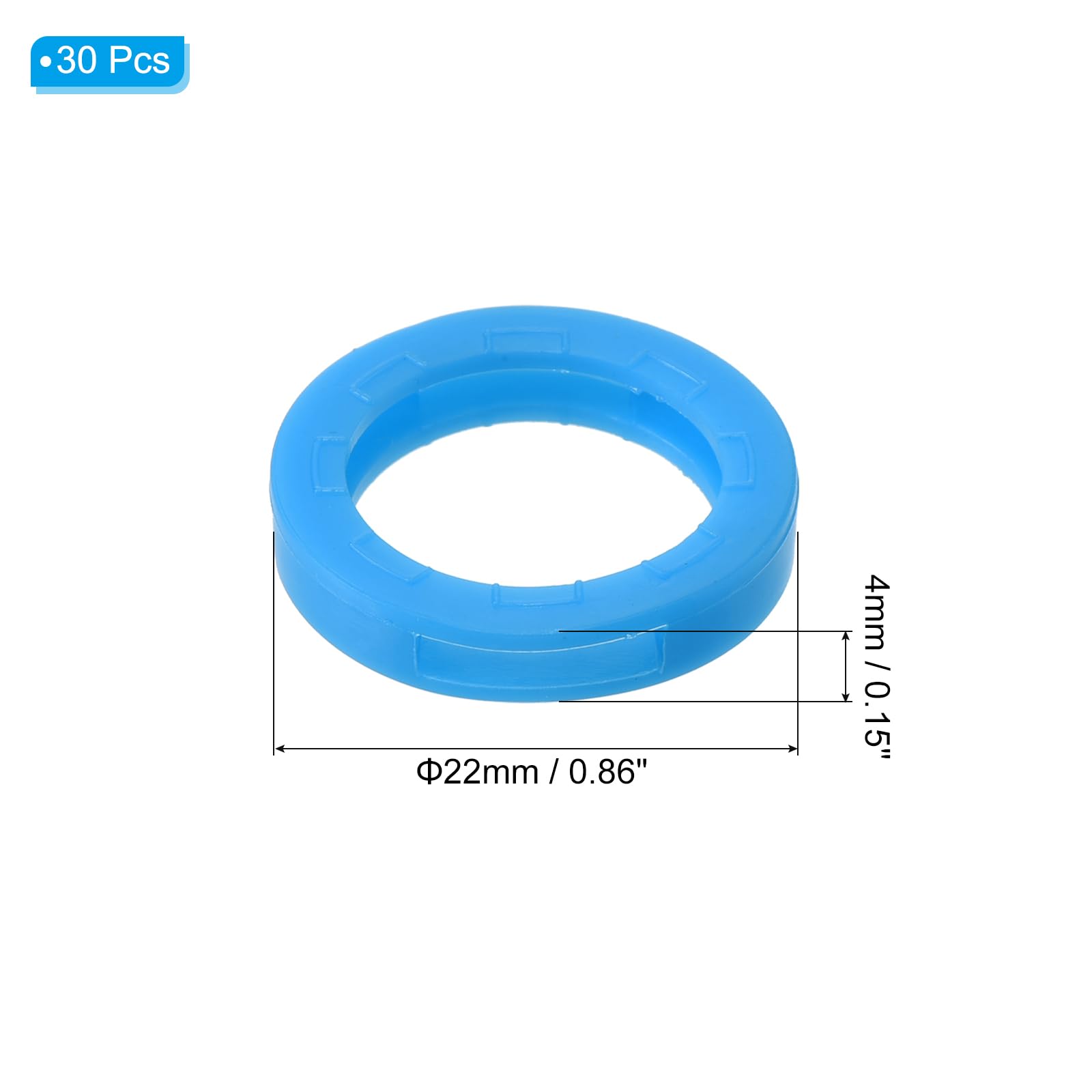 PATIKIL Key Cap Cover Rings, 30Pcs 22mm Keys Identifier Coding Tags PVC Sleeve for Office House Apartment Blue - Image 2