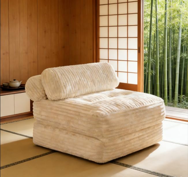 Vesgantti 3-in-1 Convertible Sleeper Sofa Soft Corduroy Folding Futon with High-Density Foam Floor Couch Chair Bed for Living