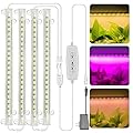 Grow Light for Indoor Plants Abonnyc 96 LEDS Plant Grow Light Strips 10 Inch Warm White Light & Red Light Full Spectrum with Auto On/Off Timer Sunlike Small Grow Lamp for Hydroponics Succulent, 4 Bars