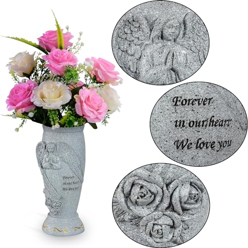 Cemetery Vase, Memorial Grave Vase with Ground Spikes, Angel Vases for Artificial Flowers, Grave Flowers Holder for Cemetery Headstone (1Piece, Flowers are NOT Included) image 5