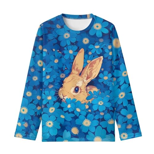 Image of Girls Cartoon Print Long Sleeve Graphic Tee Casual Crew Neck T-Shirts for 3-16 Years Little Girls