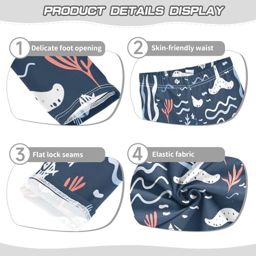 Toddler Girls Leggings Printed Yoga Pants Leggings Boat Fish Coral for Kids3